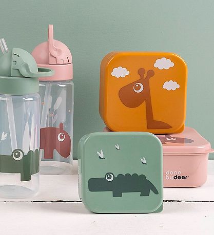 Done by Deer Water Bottle w. Straws - 350 mL - Ozzo - Powder