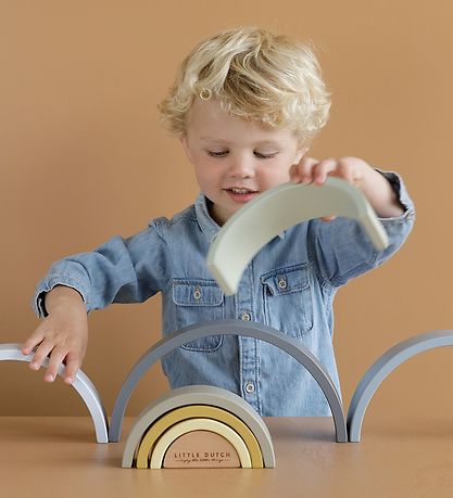 Little Dutch Bauklötze - Regenbogen - Blau Little Dutch Bauklötze - Regenbogen - Blau