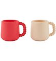 OYOY Cups - 2-Pack - Mellow - Silicone - Cherry Red/Vanilla