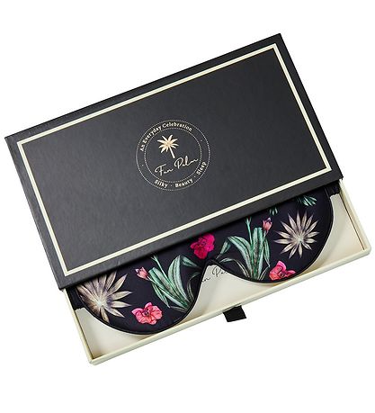 Fan Palm Sleeping Mask - Silk - Floral Garden Black Fan Palm Sleeping Mask - Silk - Floral Garden Black