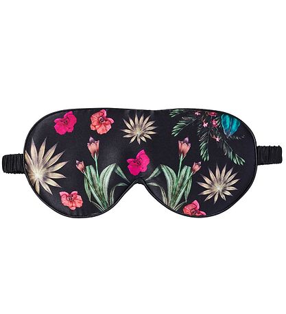 Fan Palm Sleeping Mask - Silk - Floral Garden Black Fan Palm Sleeping Mask - Silk - Floral Garden Black