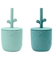 Done By Deer Cup w. Straws - 2-Pack - Peekaboo - Blue Done By Deer Cup w. Straws - 2-Pack - Peekaboo - Blue