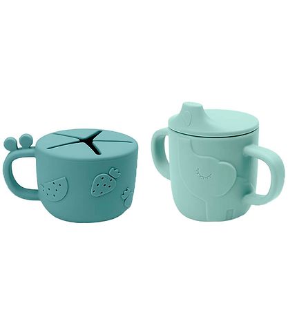 Done by Deer Drink- en snackbeker - 2-pack - Kiekeboe - Blauw