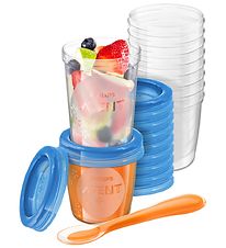 Tasses av. Conteneurs Philips Avent - Blanc/Bleu Tasses av. Conteneurs Philips Avent - Blanc/Bleu