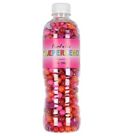 Pearl'n Fun HoutKralen m. Elastisch koord - 190 gram - Rood/Roze Pearl'n Fun HoutKralen m. Elastisch koord - 190 gram - Rood/Roze