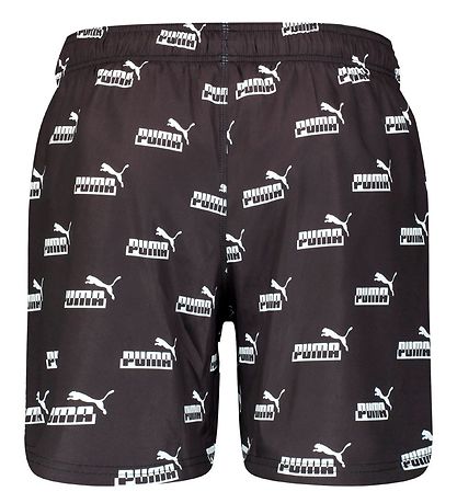 Puma Swim Shorts - Black/White w. Logo