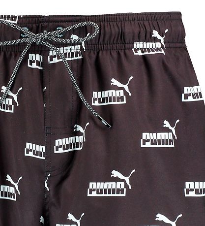Puma Swim Shorts - Black/White w. Logo