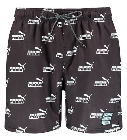 Puma Swim Shorts - Black/White w. Logo
