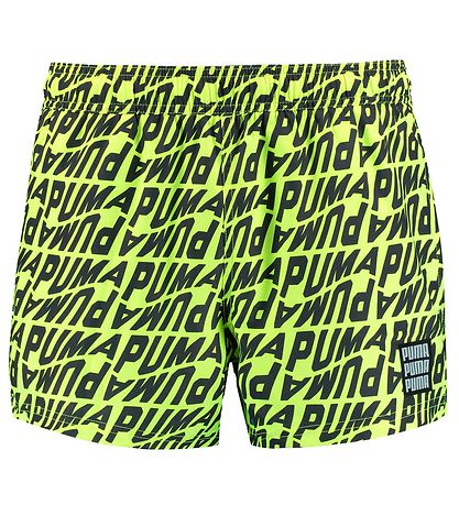 Puma Swim Shorts - Neon Yellow w. Print