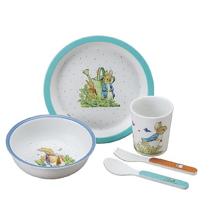 Petit Jour Paris Dinner Set - Melamine - 5 Parts - White w. Rabb Petit Jour Paris Dinner Set - Melamine - 5 Parts - White w. Rabb