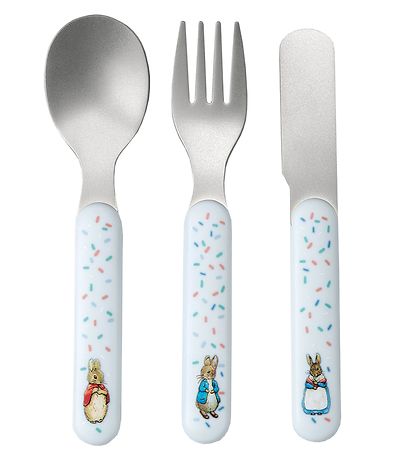 Petit Jour Paris Cutlery - 3 Parts - Light Blue w. Rabbit Petit Jour Paris Cutlery - 3 Parts - Light Blue w. Rabbit
