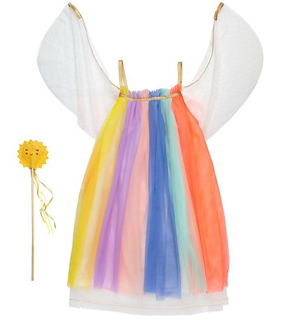 Meri Meri Costume - Tulle Dress w. Magic Wand - Rainbow