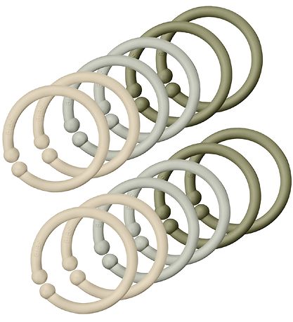 BIBS Links/Loops - 12-Pack - Vanilla/Sage/Olive BIBS Links/Loops - 12-Pack - Vanilla/Sage/Olive