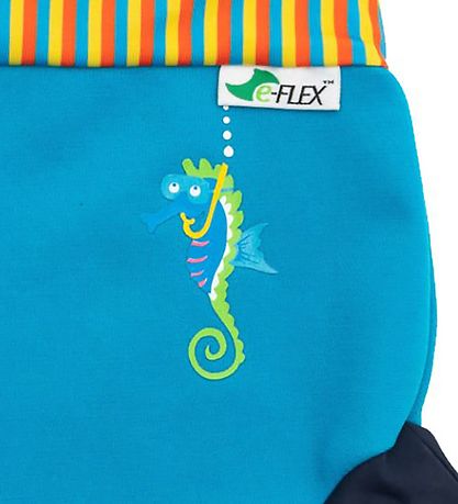 Konfidence Swim Diaper - UV50+ - Swim Nappy - Cyan/Stripe Seabis