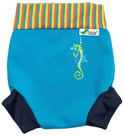 Konfidence Swim Diaper - UV50+ - Swim Nappy - Cyan/Stripe Seabis
