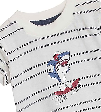 Hust and Claire T-shirt - Andy - White w. Stripes