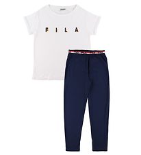 Fila Schlafanzug - Weiß/Navy m. Logo Fila Schlafanzug - Weiß/Navy m. Logo