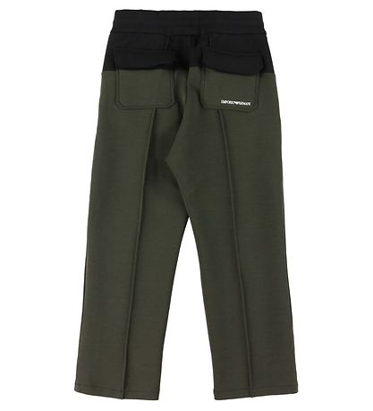 Emporio Armani 바지 - 육군 녹색 포함 검정색