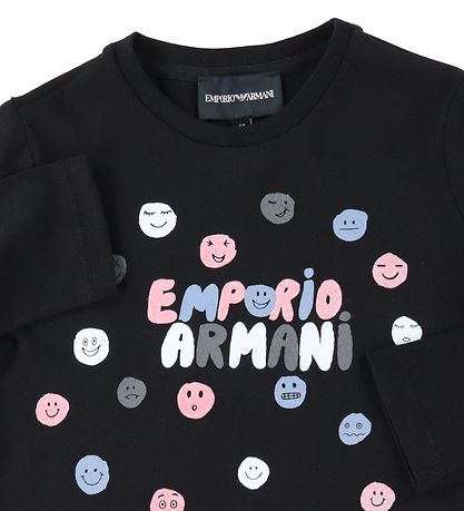 Emporio Armani Blouse - Black w. Text/Smileys