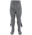 Condor Tights w. Velvet Bow - Grey Melange Condor Tights w. Velvet Bow - Grey Melange