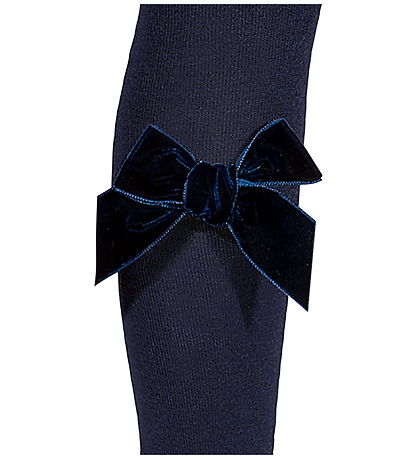 Condor Tights w. Velvet Bow - Navy