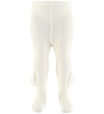 Condor Tights w. Velvet Bow - Off White Condor Tights w. Velvet Bow - Off White
