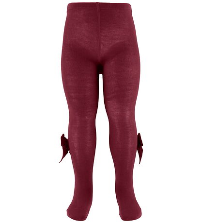 Condor Tights w. Velvet Bow - Bordeaux