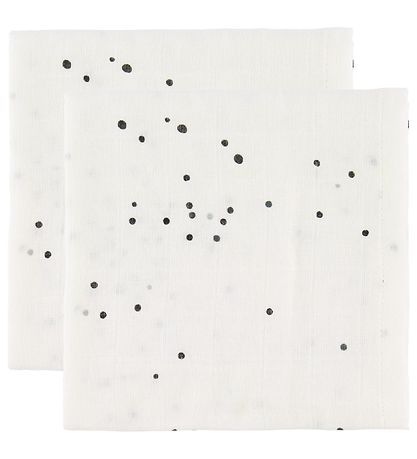 Done By Deer Muslin Cloth - 70x70 - 2-Pack - White Dreamy Dots