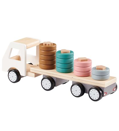 Kids Concept Sorter Ring Truck - 38 cm - Aiden - White/Nature Kids Concept Sorter Ring Truck - 38 cm - Aiden - White/Nature