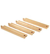 BRIO World Straight Rails - 4 Parts - Long - Wood 33341 BRIO World Straight Rails - 4 Parts - Long - Wood 33341