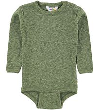 Joha Bodysuit l/s - Green Melange Joha Bodysuit l/s - Green Melange