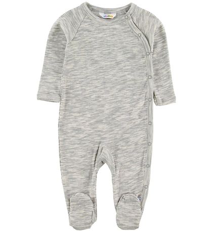 Joha Jumpsuit w. Footies - Grey Melange  Joha Jumpsuit w. Footies - Grey Melange