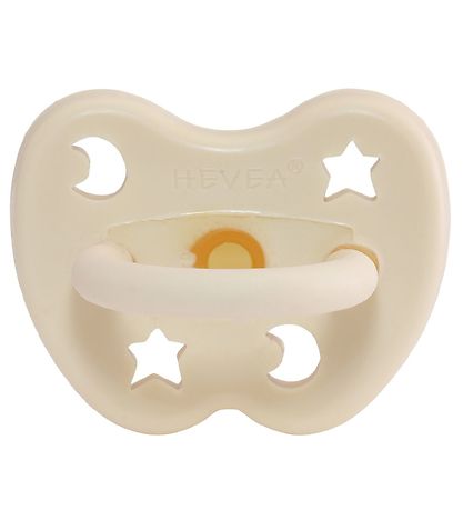 Hevea Smokk - 0-3 Md. - Naturgummi - Melkeaktig White m. Måne/St