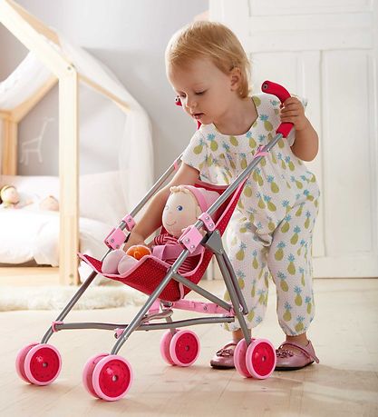 HABA Puppen Buggy - Rot/Hellrosa