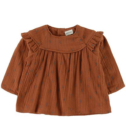 Blouse Mini A Ture - Cénia - Leather Brown Blouse Mini A Ture - Cénia - Leather Brown