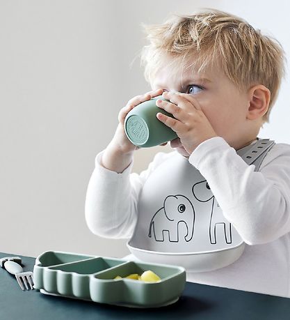 Done By Deer 3-Room Plate - Stick & Stay - Croco - Green Done By Deer 3-Room Plate - Stick & Stay - Croco - Green