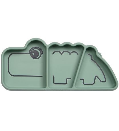 Done By Deer 3-Room Plate - Stick & Stay - Croco - Green Done By Deer 3-Room Plate - Stick & Stay - Croco - Green