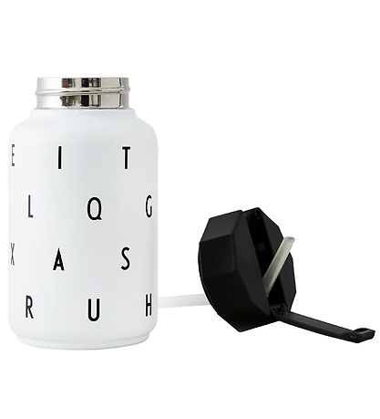Design Letters Thermo Bottle w. Straw - 330 ml - White Design Letters Thermo Bottle w. Straw - 330 ml - White