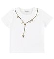 Dolce & Gabbana T-shirt - White w. Chrystals Dolce & Gabbana T-shirt - White w. Chrystals