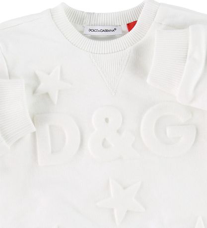Dolce & Gabbana Sweatshirt - White w. Stars Dolce & Gabbana Sweatshirt - White w. Stars