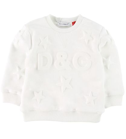 Dolce & Gabbana Sweatshirt - White w. Stars Dolce & Gabbana Sweatshirt - White w. Stars