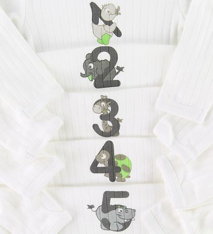 Fixoni Bodysuit l/s - 5-pack - White