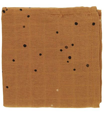 Done By Deer Muslin Cloth - 70x70 - 2-pack - Mustard Dreamy Dots