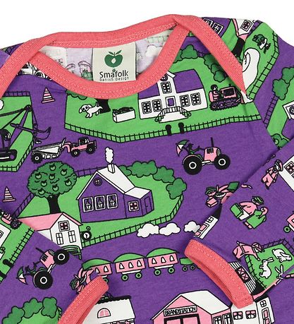 Småfolk Bodysuit l/s - Purple w. Landscape