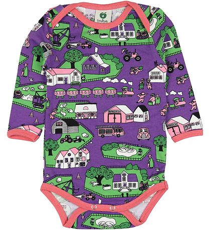 Småfolk Bodysuit l/s - Purple w. Landscape Småfolk Bodysuit l/s - Purple w. Landscape