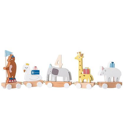 Train d'Anniversaire Bloomingville - 53 cm - Multicolore