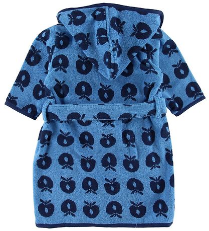 Småfolk Bathrobe - Blue Grotto w. Apples Småfolk Bathrobe - Blue Grotto w. Apples