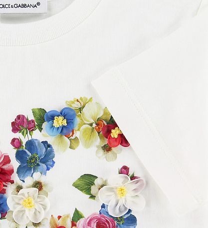Dolce & Gabbana T-shirt - Blooming - White w. Logo