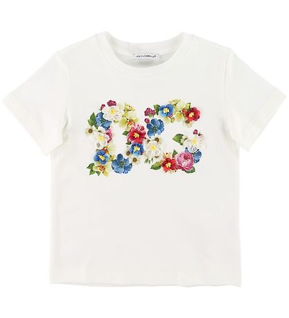 Dolce & Gabbana T-shirt - Blooming - White w. Logo