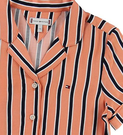 Tommy Hilfiger Skyrta - Dvalarstaður Stripe - Appelsína Tommy Hilfiger Skyrta - Dvalarstaður Stripe - Appelsína